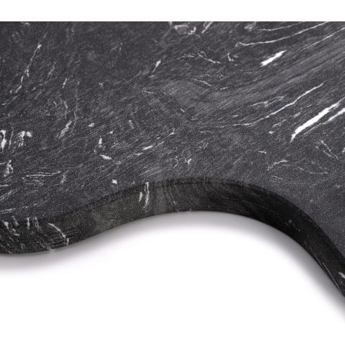Coloch Marble and Acacia Wood Cutting Board, Black Charcuterie Chopping Board with Handle, Decorative Serving Board for Cheese, Steak, Bread, Fruit