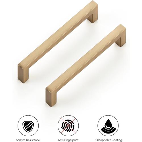 Ravinte Champagne Bronze Cabinet Handles Drawer Pulls 3-3/4 Inch CC, 5 Pack