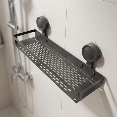 Aluminum Shower Shelf, with Towel Bar and Hooks(40cm)