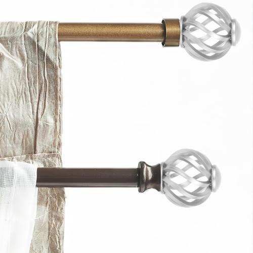 Amosfun Curtain Rod Finials 2 pcs Decorative End Caps for Curtain Rods Classic Cage Design Tool-Free Installation 3.54 X 2.55 X 2.55 in for Home and Hotel Drapery Rods