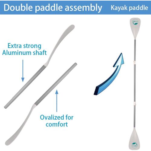 COLOR GREEN AND BLACK ‼️ YVLEEN SUP Paddle Board Paddle，Stand up Paddleboard Paddles Adjustable Aluminum 4-Piece Floating Kayak Paddle，Convertible Paddle G：4-Piece Paddle (White)