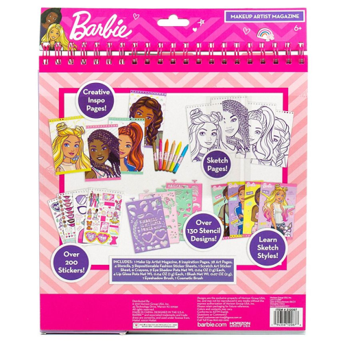 Barbie Makeup Magazine Set, 63 Piece - Multi