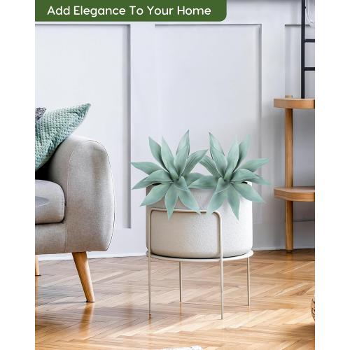 Velener Artificial Outdoor Blue Agave Plant - Small Size UV Resistant Fake Agave Plants for Indoor and Outdoor Decor(14 Inch)-2 Pack