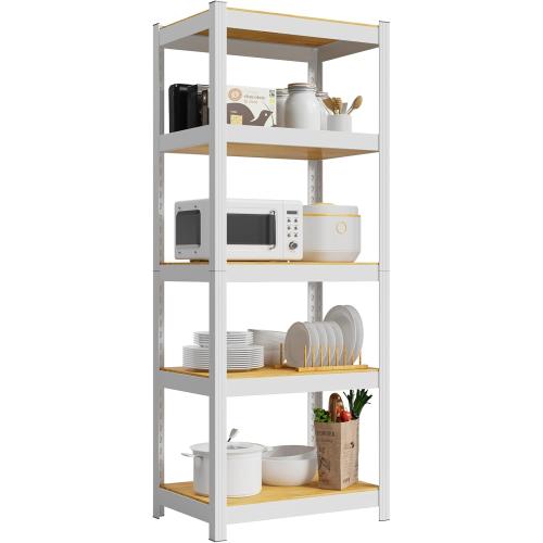 Durstruct 5 Tier White Metal Shelving Unit 1500LBS 24 W×16 D×60 H | Adjustable Storage Utility Rack Heavy Duty Shelves Organization Multipurpose Shelf for Pantry Closet Kitchen Garage Bathroom