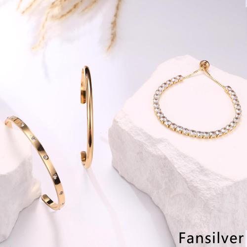 Fansilver 14K Gold Bracelets for Women Trendy Bangle Cuff Chain Bracelets Set Gold Plated Paperclip Bead Tennis Bracelet Chunky Gold Filled Bracelet Stack 3/4PCS