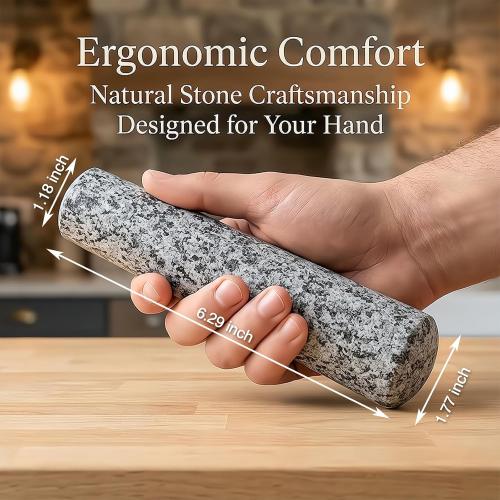 Granite Stone Pestle Only Replacement, Large 6.5 Inch Spice Grinder