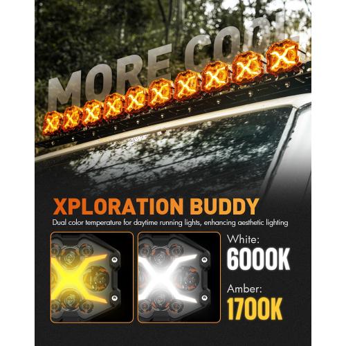 NOVSIGHT X Series 4 Inch Amber/White Off Road Driving Light LED Pods, Pair