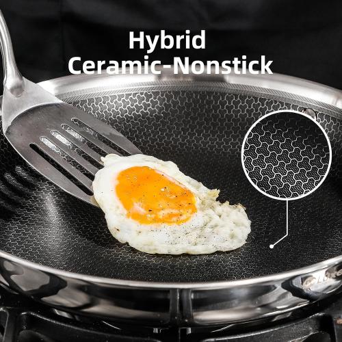 Deluxe 13 Piece Hybrid Ceramic Nonstick Stainless Steel Cookware Set