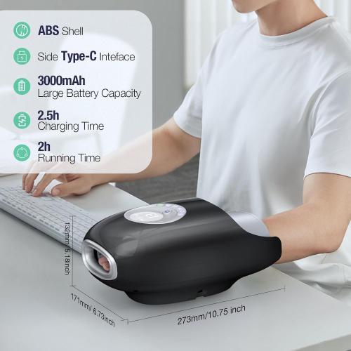 Mothers Day Gifts for mom, Hand Massager with Heat and Compression, 3D Machine for Hand and Finger Relief, 6 Levels Pressure Point Therapy for Wrist & Palm Kneading, Gifts for Women, FSA Black