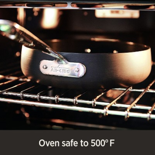 All-Clad 12 Nonstick Chef's Pan with Lid, HA1 Hard Anodized Cookware, Black