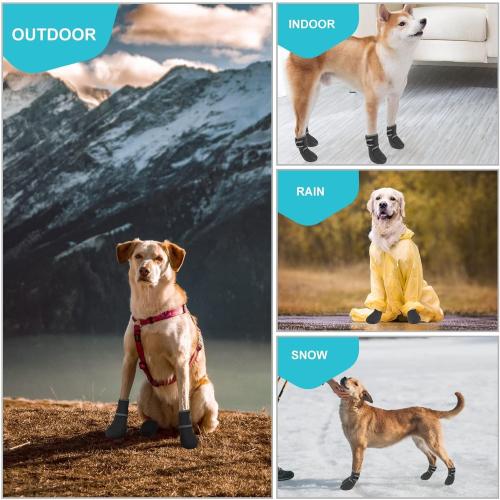 EXPAWLORER Waterproof Dog Shoes for Small Medium Large Dogs, Dog Shoes for Hot Pavement, Hiking Walking, Reflective Dog Booties for Outdoor Snow Rain Days, Anti-Slip Dog Boots & Paw Protectors