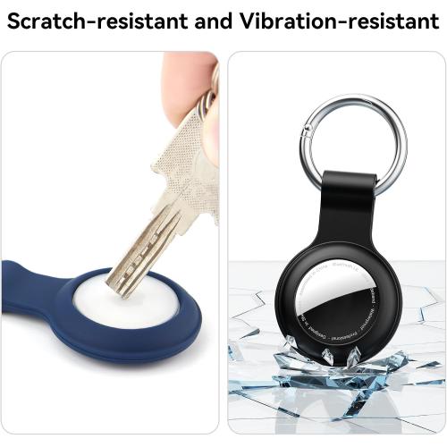 IPX8 Waterproof for AirTag Keychain Holder-4 Pack,with Soft Silicone Case