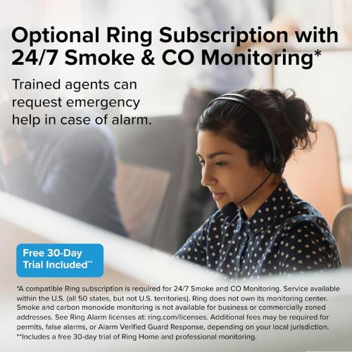 Kidde Smart Smoke & CO Detector with Ring, AA Battery, RGCUDR-RW