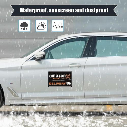2-Pack Heavy Duty Delivery Driver Car Magnets – Strong Magnetic Signs for Frequent Stops, Waterproof & Reusable Vehicle Decals (Black)