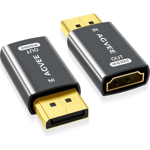 AGVEE 1 Pack 4K@30HZ DisplayPort to HDMI Adapter DP Display Port Converter