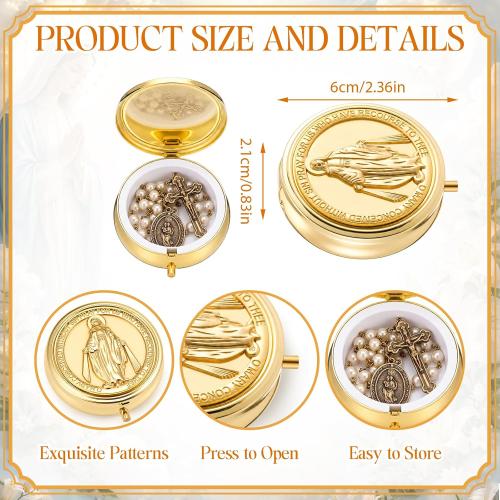 Nosiny 4 Pcs Vintage Rosary Bead Box Catholic Gift Rosary Case for Women