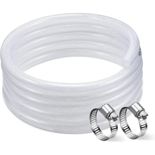 DAVCO 5/16 ID × 10ft Heavy Duty Braided Clear Plastic Vinyl Tubing & Clamp