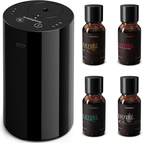 Waterless Essential Oil Diffuser Starter Kit with 4x10mL Hotel Scent Oils