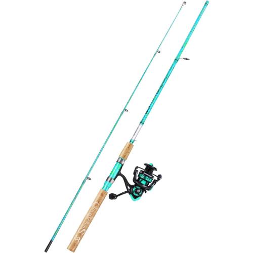 Sougayilang Fishing Rod and Reel Combo, 2-Piece 5-Foot 6-Inch Graphite & Fiberglass Rod, Durable and Strong, Quickset Anti-Reverse Fishing Reel (1Pack/2Pack)