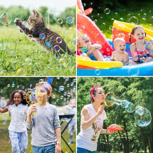 Roberly 25 PCS Big Bubble Wands Set with Tray, Bubble Making Maker for Kids
