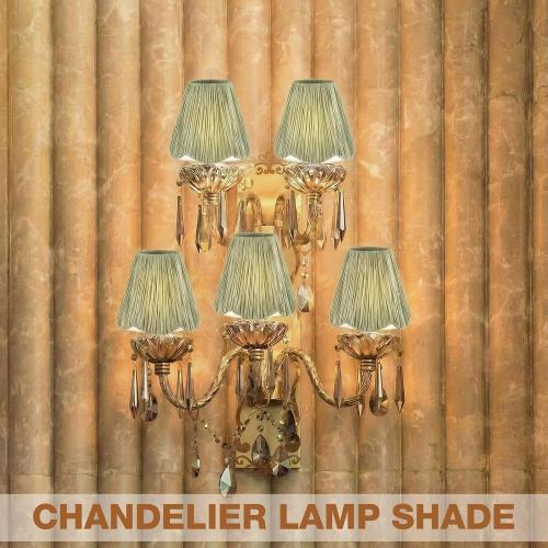 Glooglitter 2 Pcs Small Rattan Lamp Shade Clip on, Raffia, Sage Green