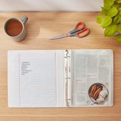 Amazon Basics 3-Ring Binder,  with Pockets for Organization, White,
