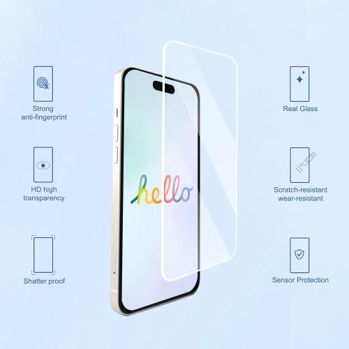 Ailun 3 Pack Screen Protector for iPhone 17 Pro [6.3 inch]   3 Pack Camera Lens Protector with Installation Frame,Sensor Protection,Dynamic Island Compatible,Case Friendly Tempered Glass Film