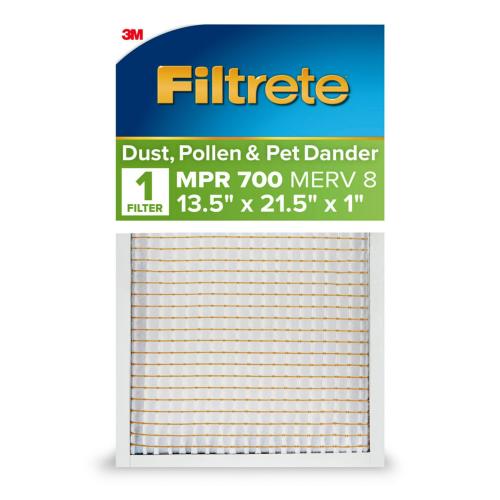 Filtrete 13.5-in W x 21.5-in L x 1-in MERV 8 700 MPR Dust, Pollen, and Pet Dander Reduction Electrostatic Air Filter
