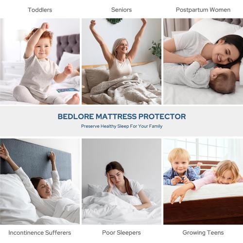 BEDLORE Waterproof Mattress Protector, Twin Size Mattress Pad