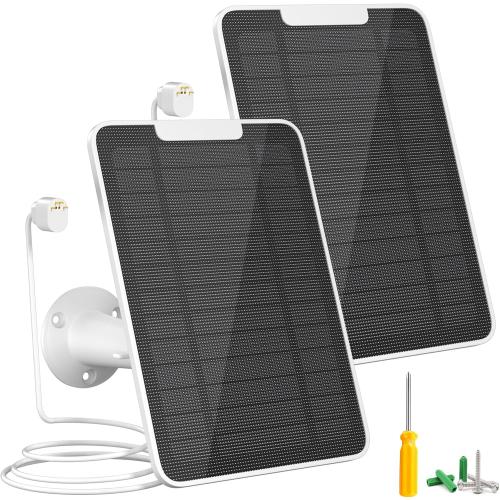 Premium Solar Panel for Google Nest Camera, 5W Camera Solar Panel Power for Google Nest Cam Outdoor & Indoor (Battery Version), Special Made for Google Nest Cam, IP65 Waterproof, w/ 13ft Cable, 2 Pack
