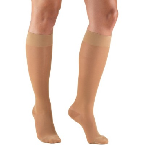 Truform Sheer Compression Stockings, 15-20 mmHg, Women's Knee High Length, 20 Denier Black 3X-Large