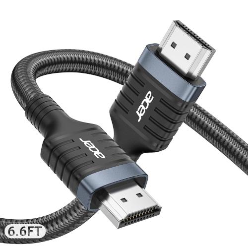 Acer 8K HDMI 2.1 Cable 6.6FT, 48Gbps Ultra High-Speed Braided Cord Supports 8K@60Hz, 4K@120Hz, HDR10 /HDCP 2.2 & ARC/eARC, Certified HDMI Cable Compatible with PS5, PS4, Xbox, Monitors, Laptops, HDTV