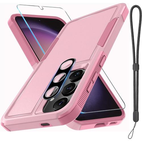 for Samsung Galaxy S25 Plus Case, Full Body Heavy Duty Cover, Cute Pink