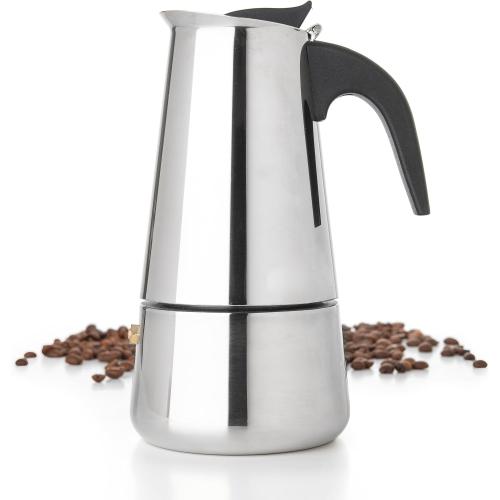 Mixpresso 9 Cup Greca Stovetop Espresso Pot 450ml/15oz, Moka Pot with Coffee Percolator Design, Stainless Steel Stove Top Coffee Maker for Camping or Home Use,Italian Stovetop Espresso Maker