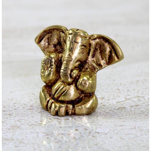 eSplanade Brass Ganesha Idol for Car Dashboard God Idol - 2 Inches Ganesha Murti for Desk Decor, Ganapati Statue, Ganapathi Sculpture | Antique Decor Item | Home Decor Gift Showpieces