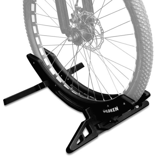 WILDKEN Bike Stand, Bike Stand Floor for Home/Garage Adjustable Bicycle Stand Bike Parking Rack Fit Road Bike, Mountain Bike, MTB, BMX, Commuter Bike, Kids Bike, Scooter (Black)