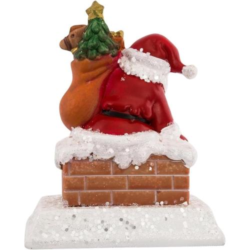 Kurt Adler Resin Santa with Gift Box Stocking Holder, 6.5-Inch