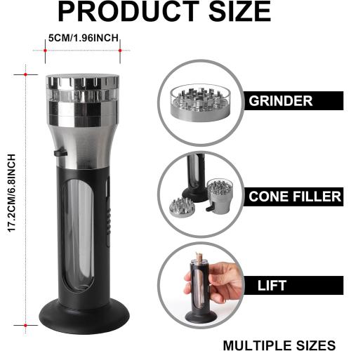 Herb Grinder Cone Loader Grinder Roller，Portable Grinder and Cone Filler