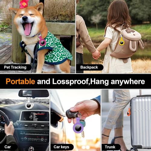 1|2|4Pack for Apple AirTag Holder with Keychain for Air Tag 2nd/1st Gen