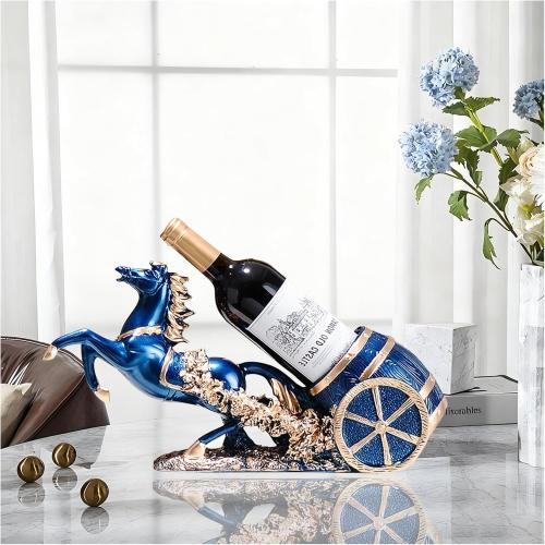 Horse Wine Bottle Holder,Decorative Wine Bottle Display—Resin Sculpture Wine Racks Figurines for Kitchen/Cellar/Bar Decor Organizer,Year of the Horse 2026 Gifts for Women/Men Housewarming