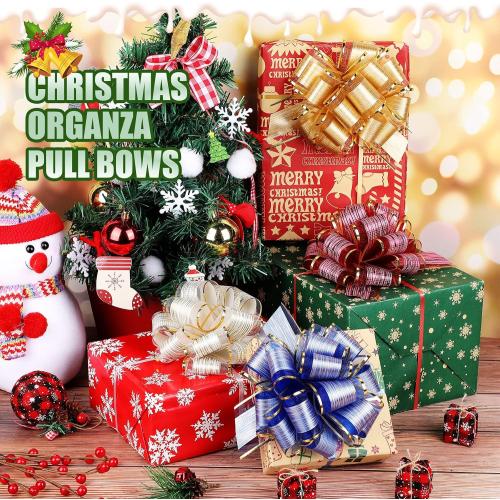 20 Pcs 6 Inch Xmas Pull Bows for Gift Wrapping, Assorted Color