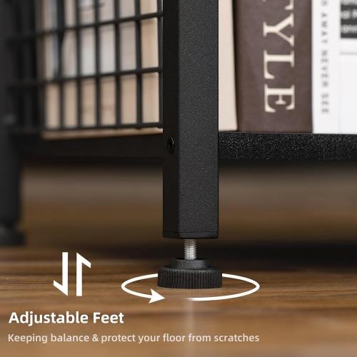 Lerliuo Printer Stand with Storage, 3-Tier Printer Table,Black