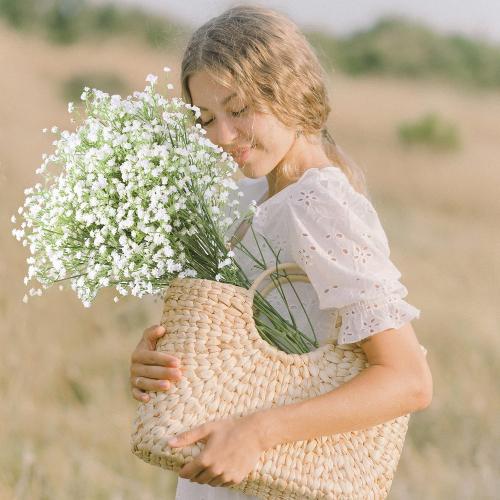 21'' Babys Breath Artificial Flowers 6Pcs White Gypsophila Faux Flowers