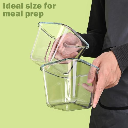 Borosilicate Glass Soup Containers with Lids, 4 Cup/32 oz, 6 Pack