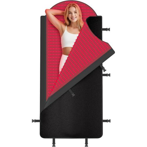 W2570 Full Body Red Light Therapy Mat, 71x33 Redlight Therapy Blanket with Premium Leather, 2580 LEDs Dual Wavelength 660nm & 850nm Near Infrared Therapy Bag for Home Use
