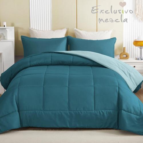 Exclusivo Mezcla Reversible Soft Queen Comforter Set, 3 Pieces