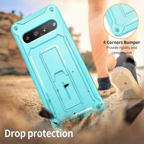 URBANITE for Google Pixel 7 Pro Case, Military Grade Rugged Shockproof Protective Cover with Kickstand (Sky Blue)