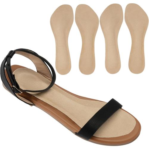 (2 Pairs) Pigskin Non-Slip High Heel Cushion Inserts Arch Support, Shock & Sweat Absorption, Adhesive Shoe Insoles for Dress Shoes Flats Boots Sandals Relief Blister Callus Pain, Fits Women 8-12 Size