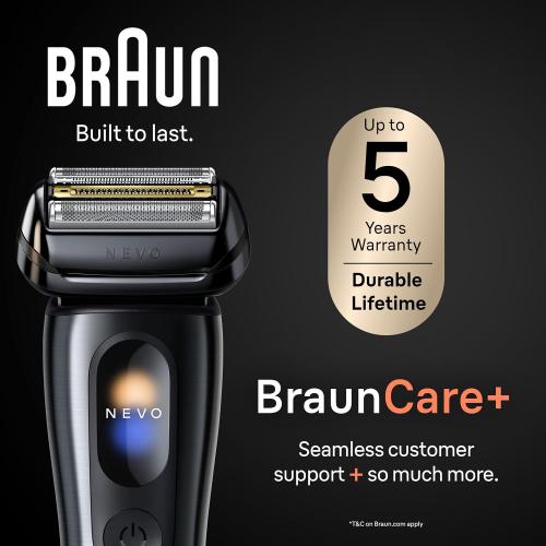Braun NEVO Men's Electric Shaver with World's 1st AeroTouch Technology, Premium Value Kit