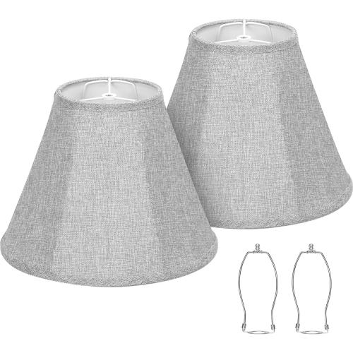 Bell Lamp Shades Set of 2, 6Top x 13Bottom x 10High, Gray Lamp Shade